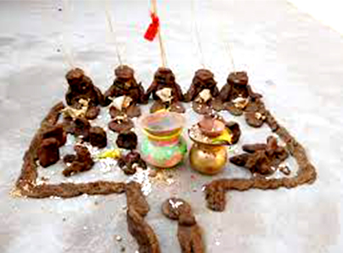 Govardhan setup for the Govardhan Puja